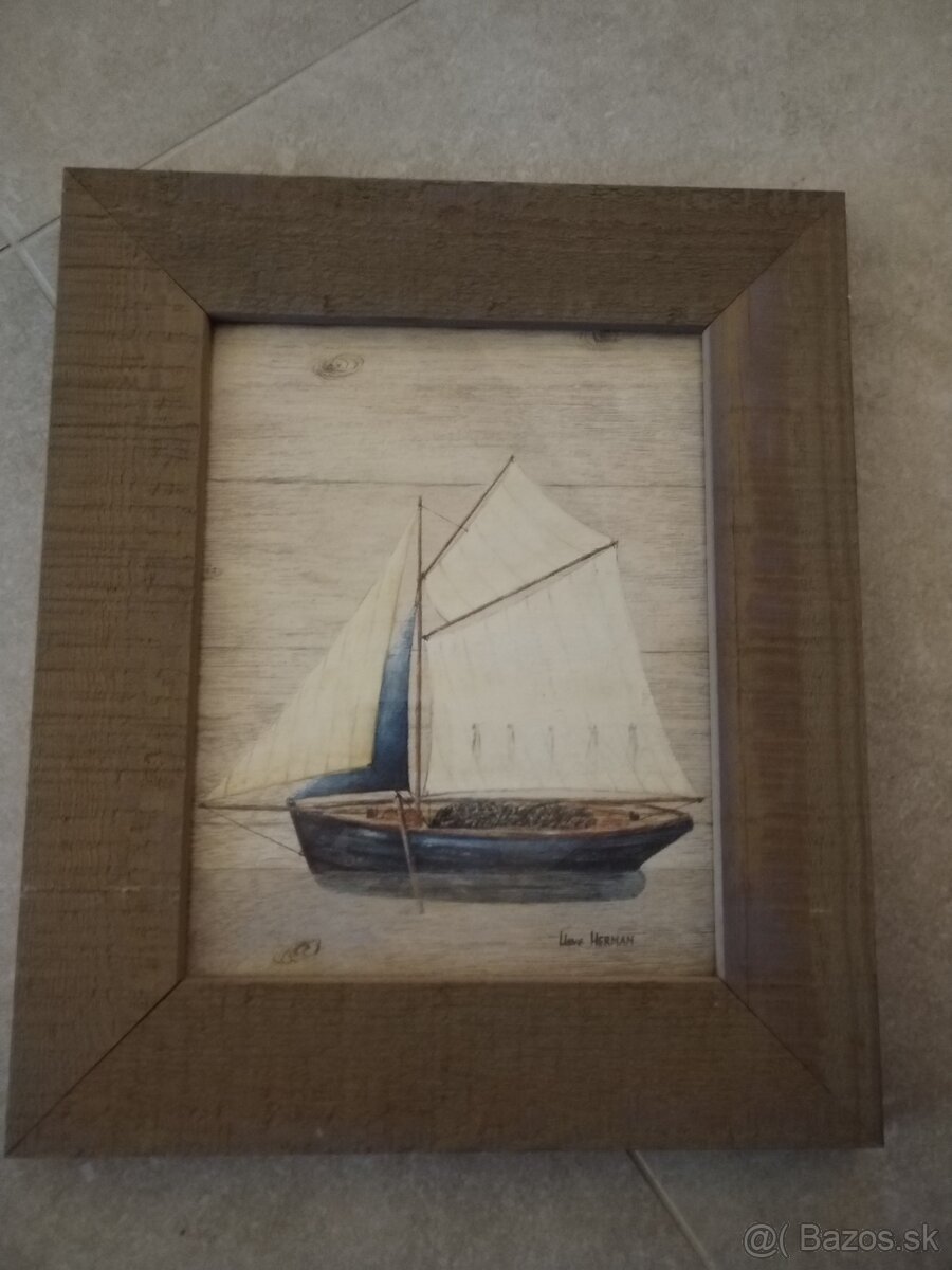 Dekorácia, obraz a loď - 3