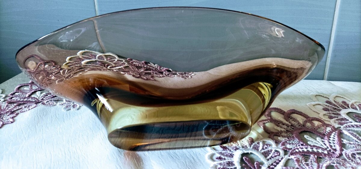 Hutné sklo - misy , váza - 3