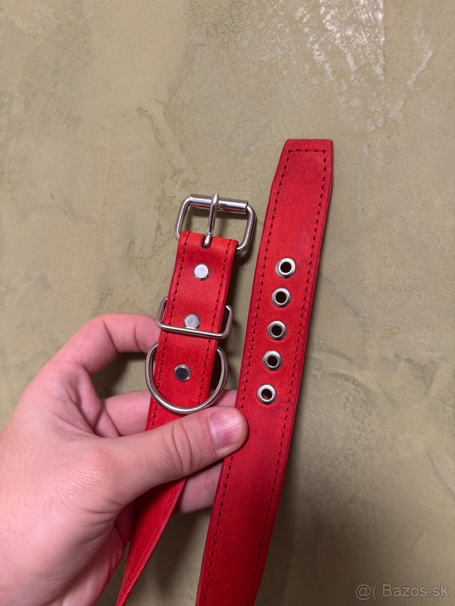 Obojok pre psa z pravej kože z Talianska - 3