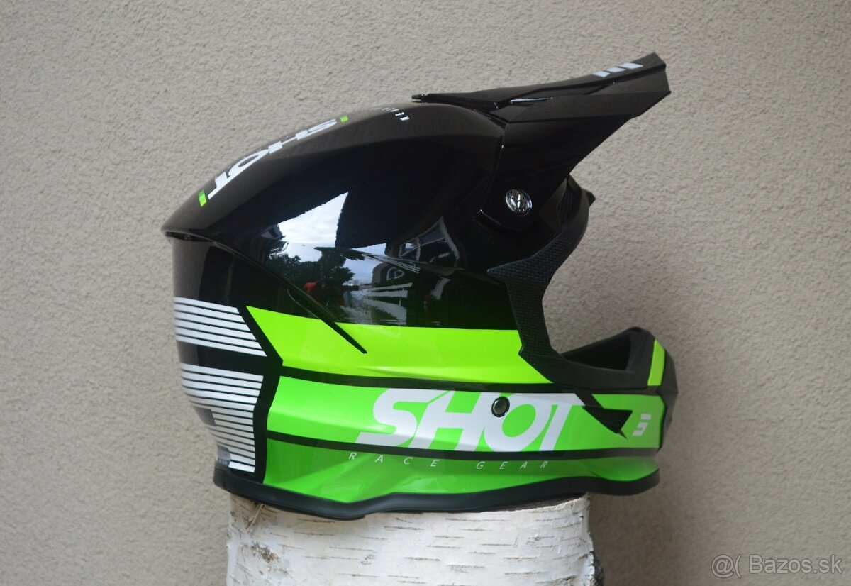 Prilba helma MX zelená čierna - 3