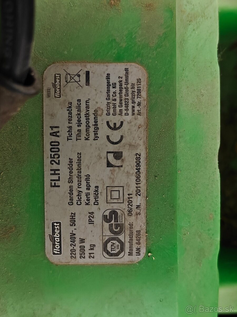 Predam pokazeny štiepkovač Florabest - 3