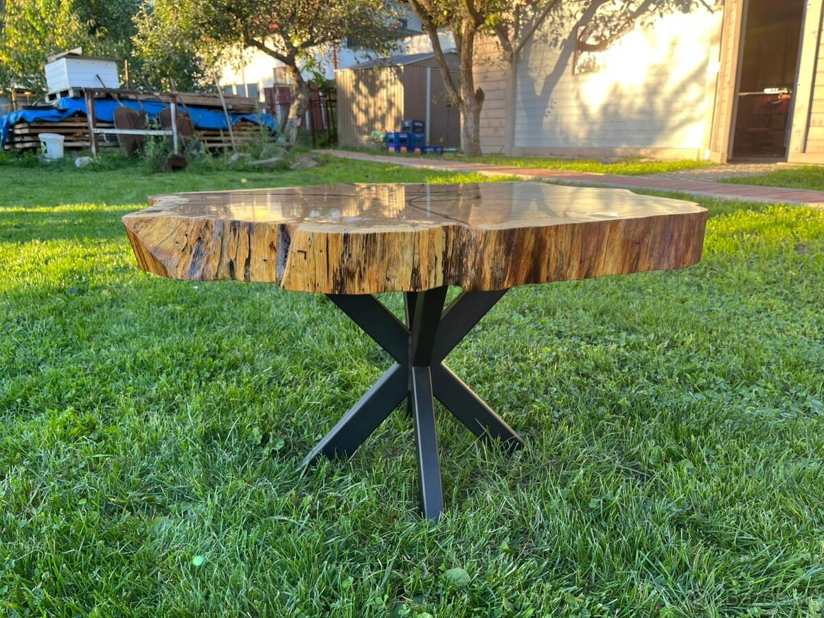 Stôl z masívneho duba a epoxidu - 3