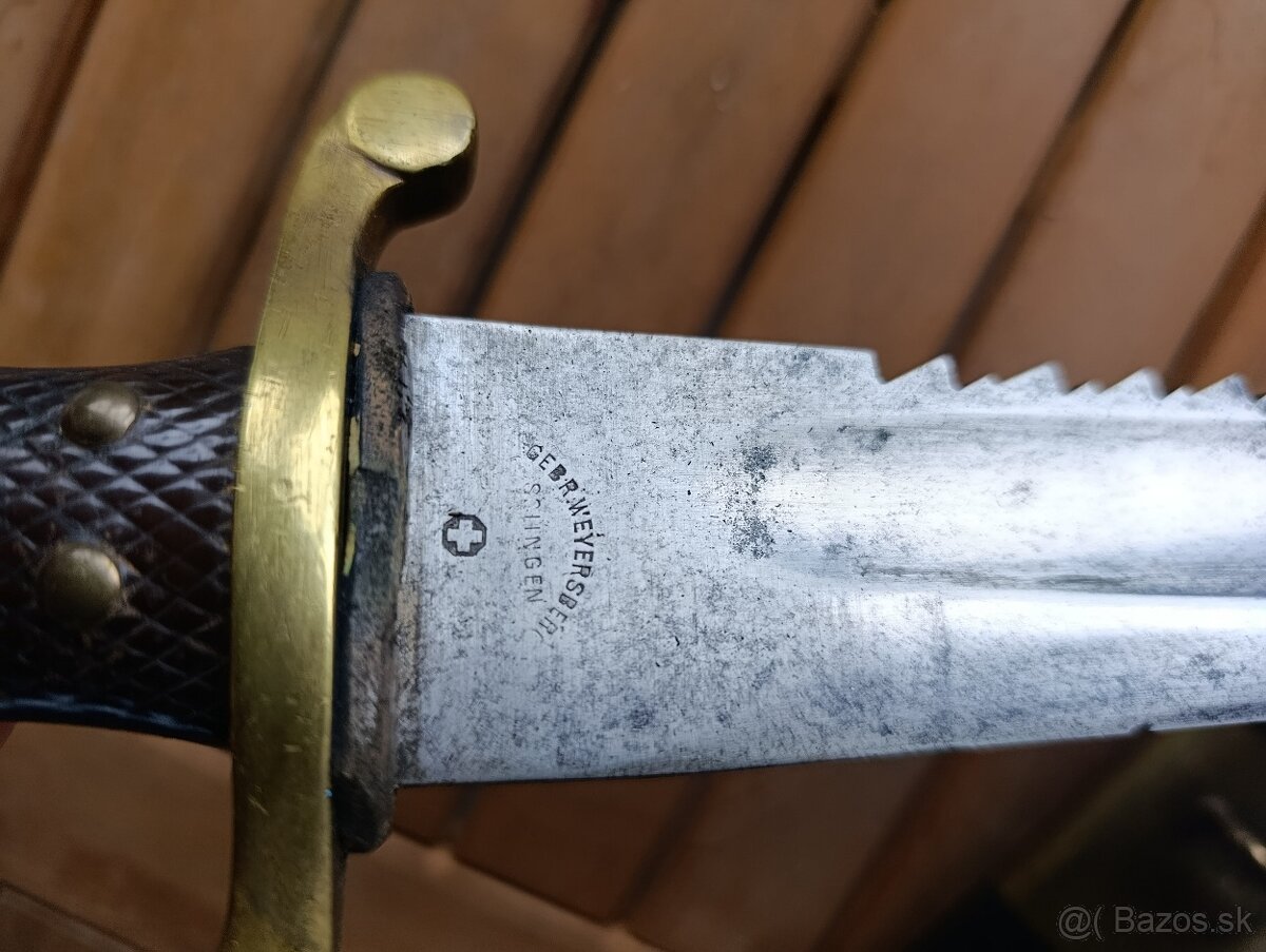 Švajčiarský vojenský tesák M1875 s pilou - 3