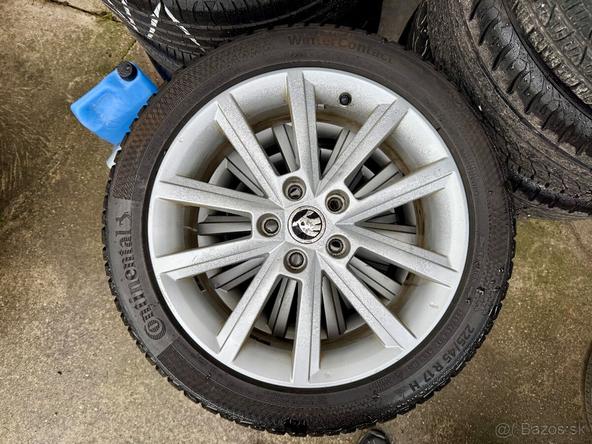 5x112 R17 original SKODA Octavia 3 TERON + zimné pneu 7-8mm - 3