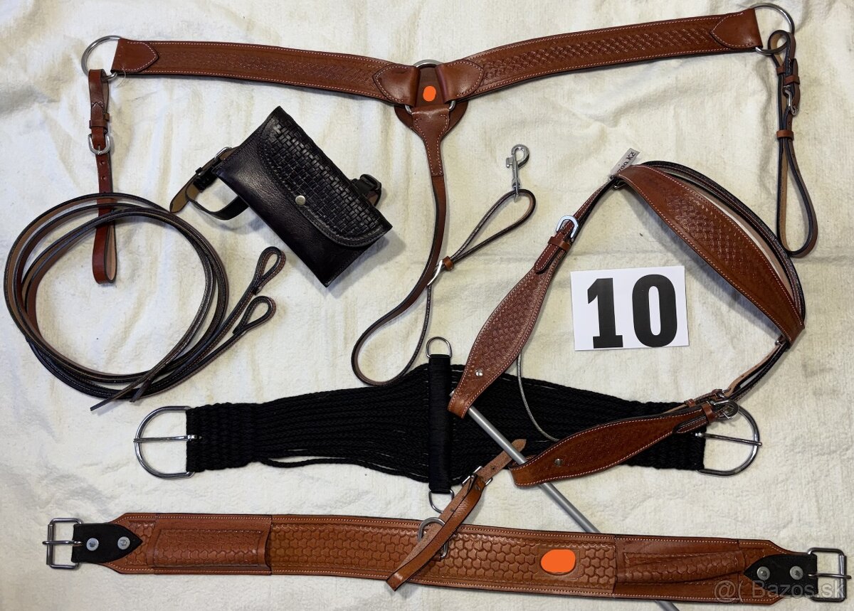 Westernový sedlový komplet 10) rezato hnědé Twist - 3