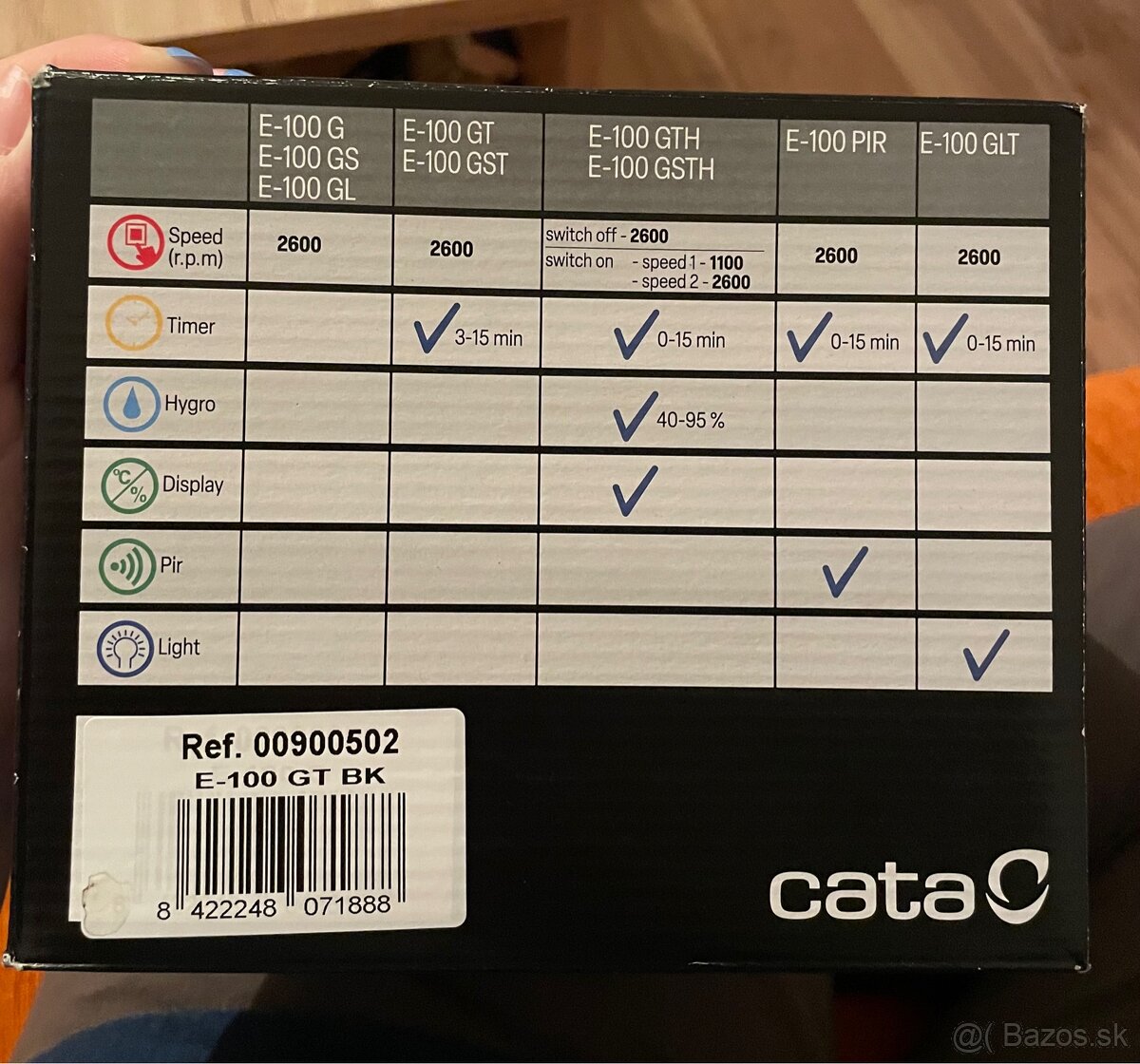 Bytový ventilátor Cata E-100 GT - 3