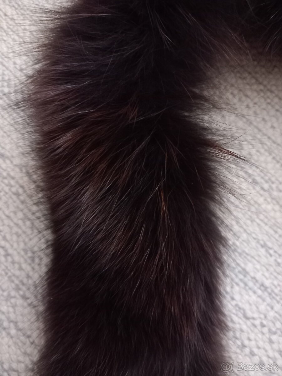Kožušinový golier tmavohnedý - 3