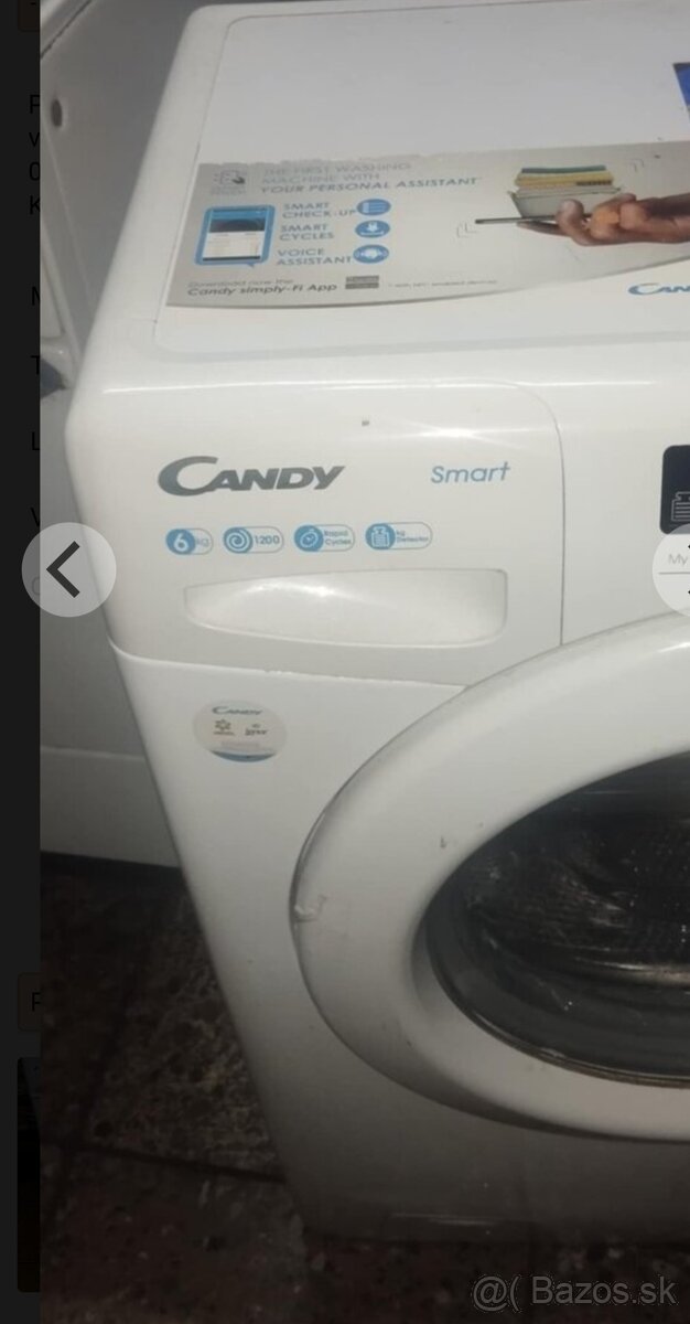 Predám práčka značka candy smart 6kg - 3