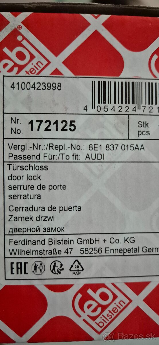 Audi A6 Zámok dverí vodiča nový - 3