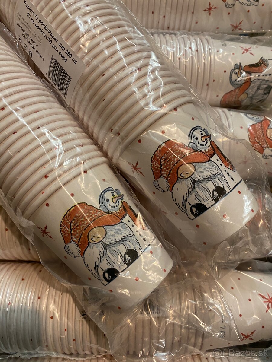 Vianočné papierové poháre 250ml - 3