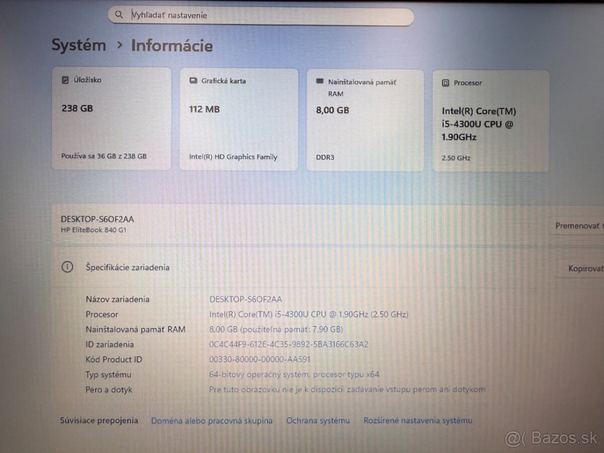 Notebook HP EliteBook 840 G1, i5, SSD 250 GB, 8 GB RAM - 3