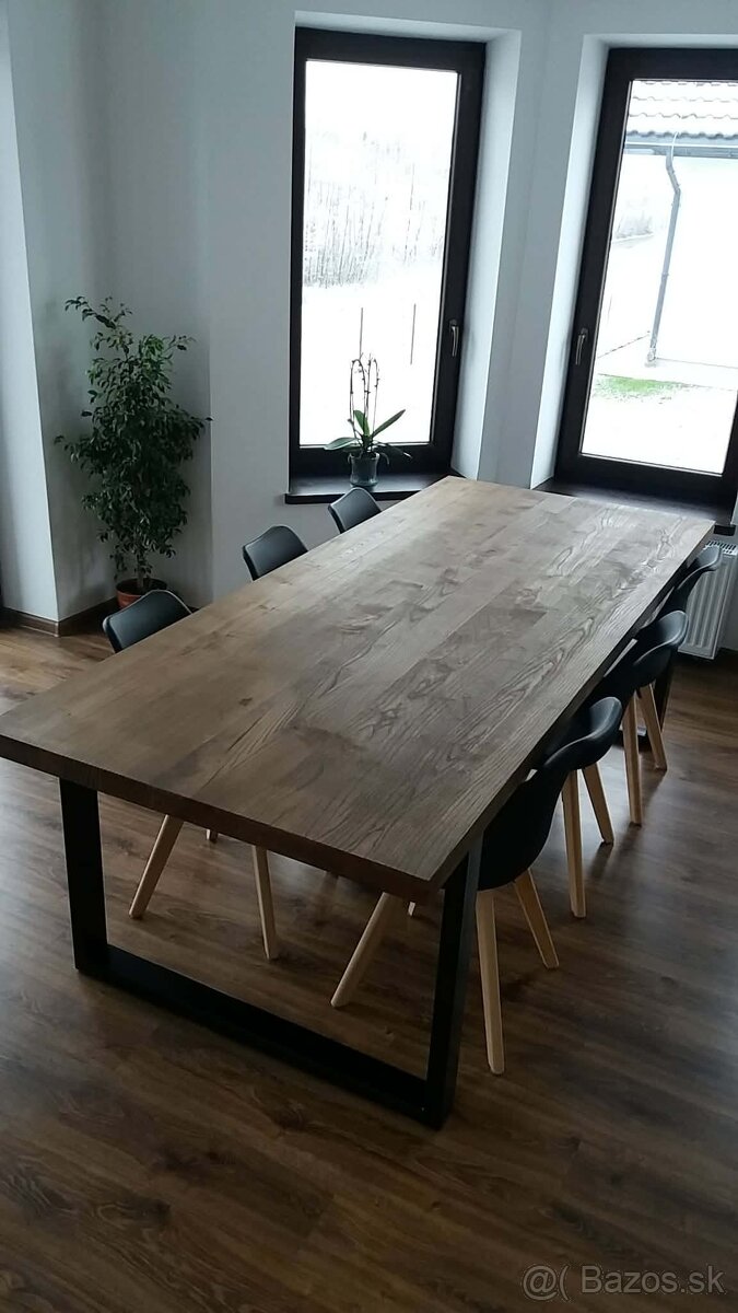 Dubový loftový stôl, moderný - 3