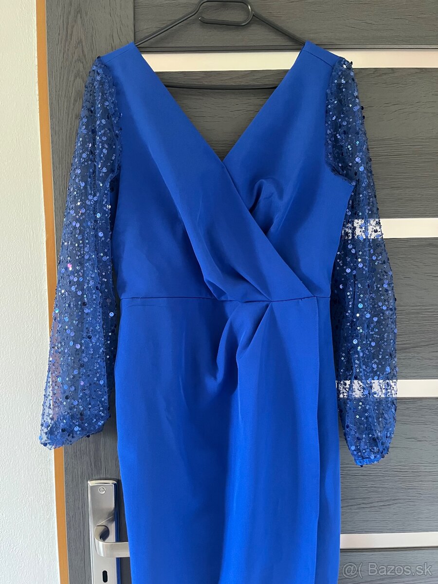 Modré spoločenské šaty 40/L - 3