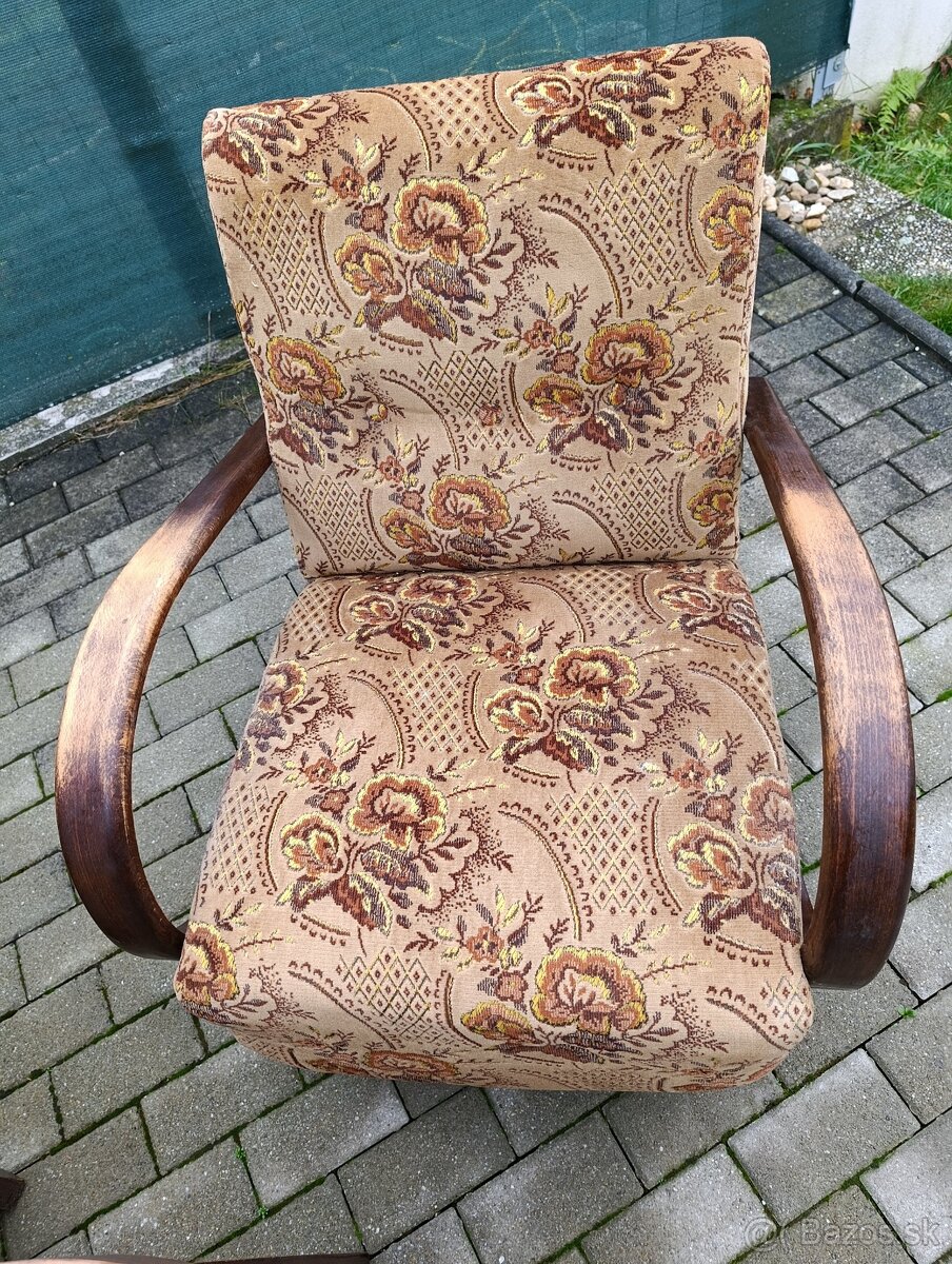 Kreslá Halabala typ C a stolík set - 3