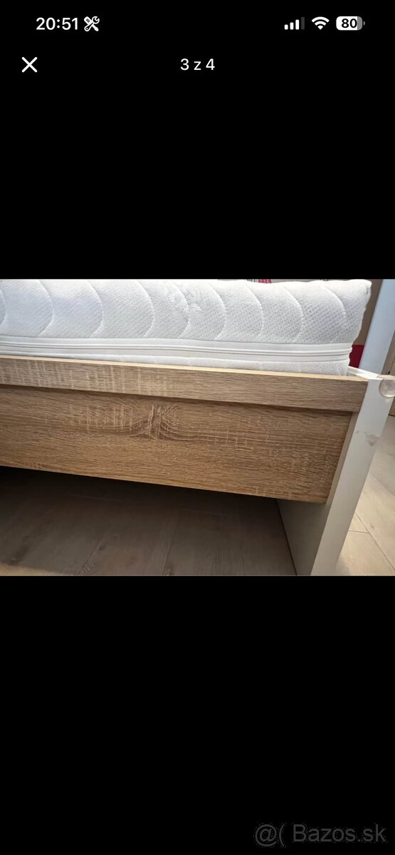 Predám postel +matrac+ rošt - 3