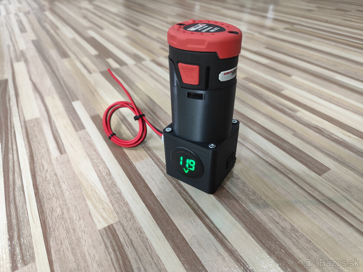 Adaptér batérie parkside 12V Team + vypínač+ voltmeter - 3