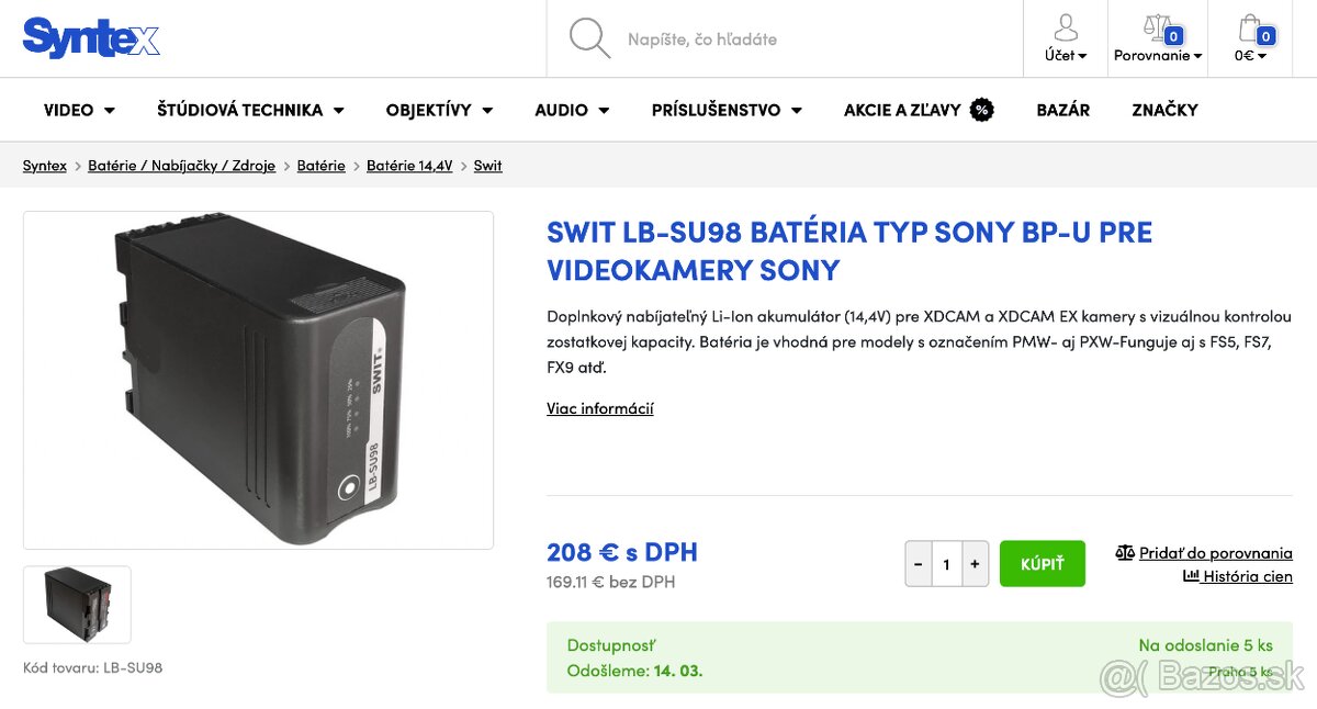 Batérie SWIT LB-SU98 + nabíjačka - 3