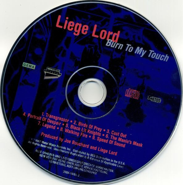 cd Liege Lord – Burn To My Touch 1987 - 3