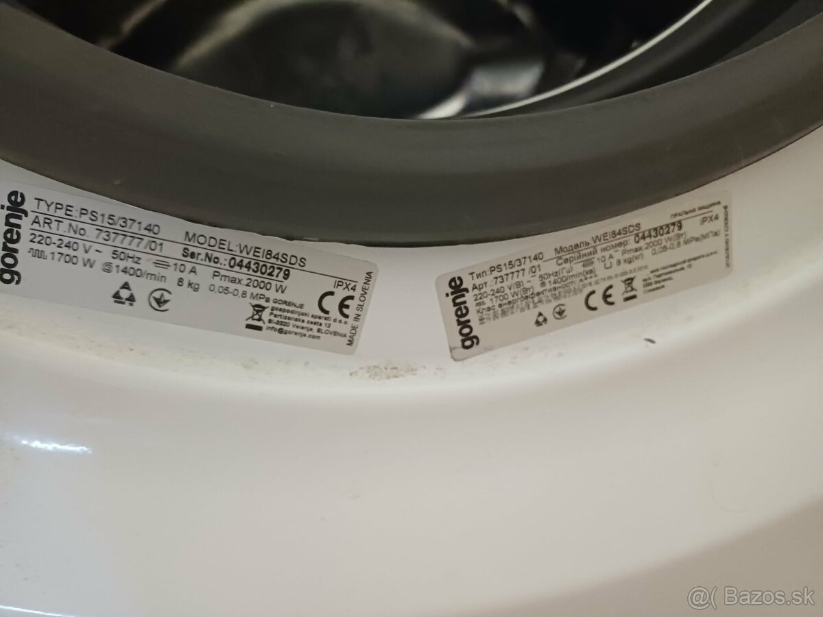 Práčka Gorenje Essential WEI84SDS SteamTech biela - 3