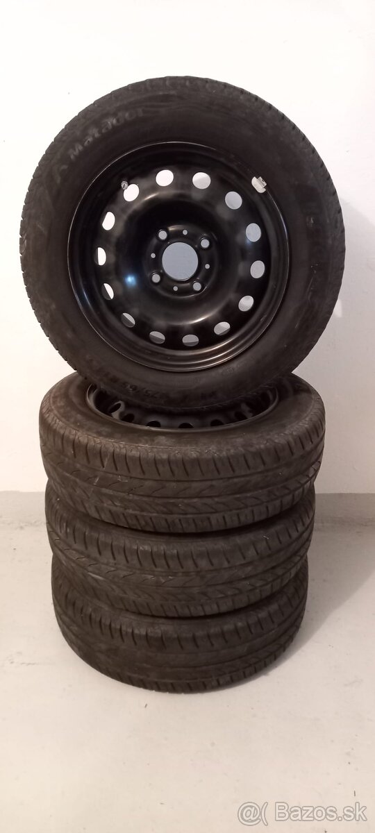 Letné pneumatiky 175/65 R14 + plechové disky rozteč 4x108mm - 3