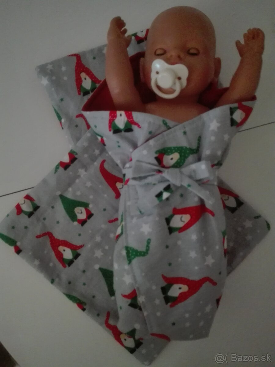 Deka s vankúšom a zavinovačky pre bábiky - 3