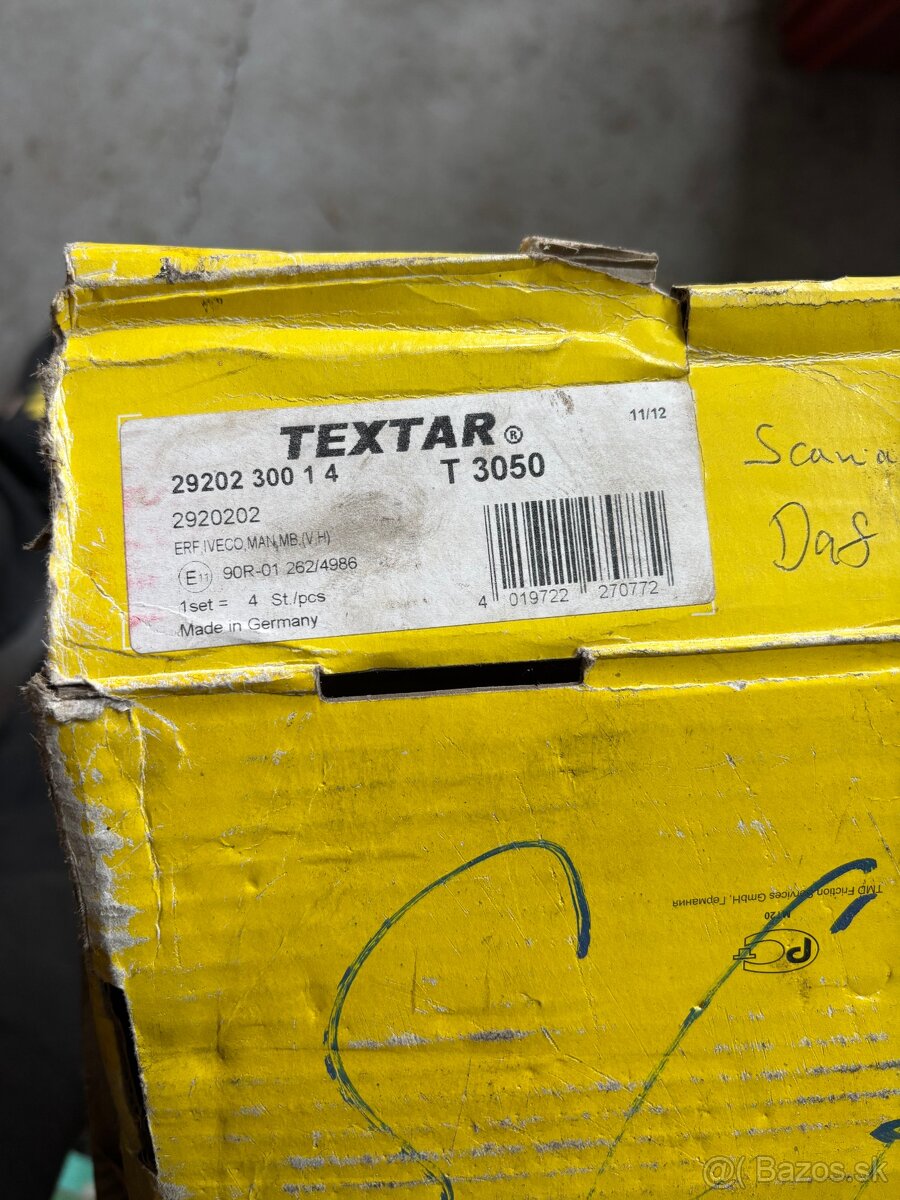 Brzdové doštičky Textar T3050 - 3