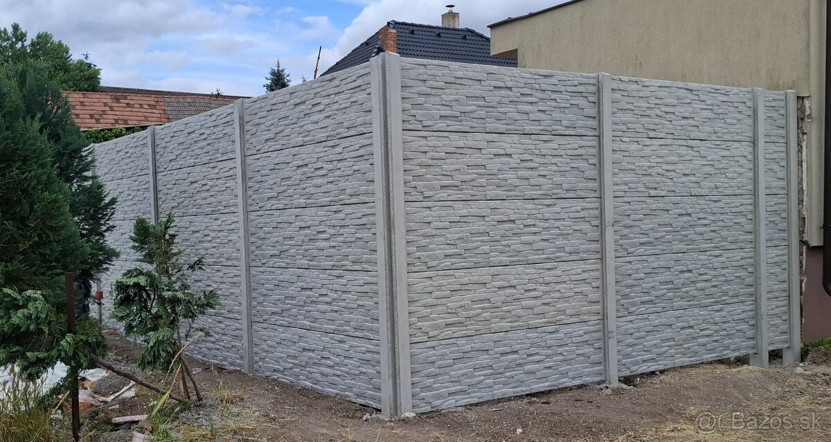 Betónové, 2D/3D panelové ploty, podhrabové dosky - 3