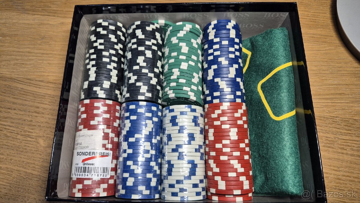 Sada na poker Texas holdem - plátno, žetóny, karty - 3