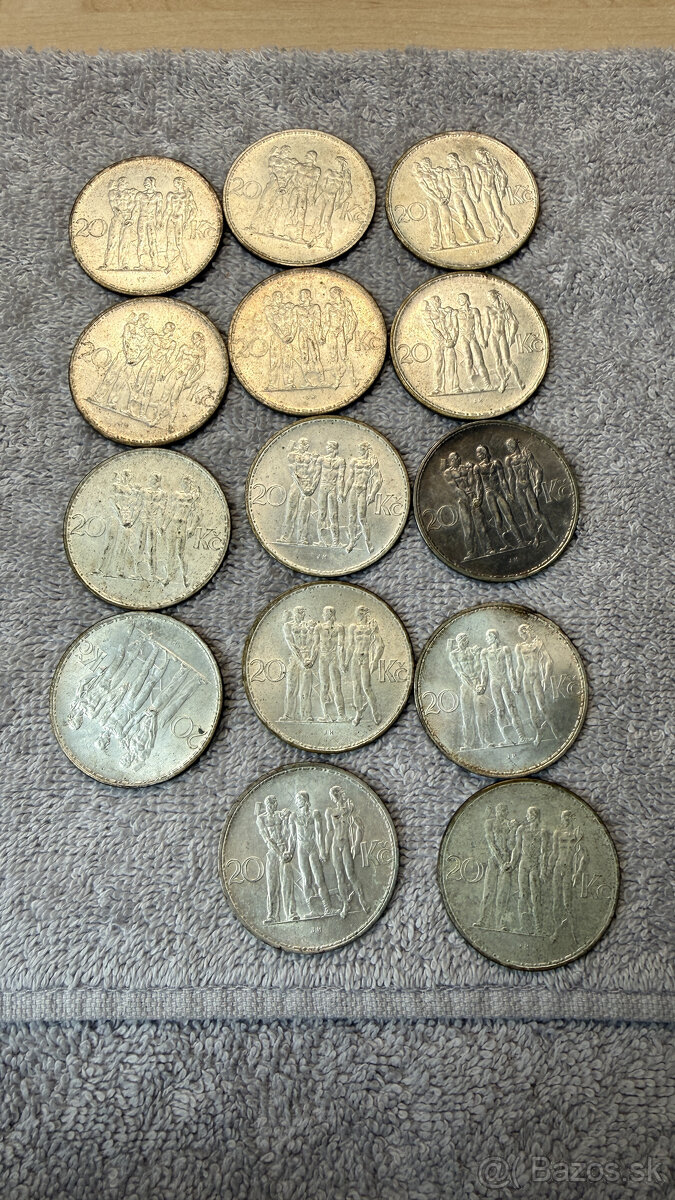 Stříbrná mince Československo – 20 Kčs 1933 (15. výročí repu - 3