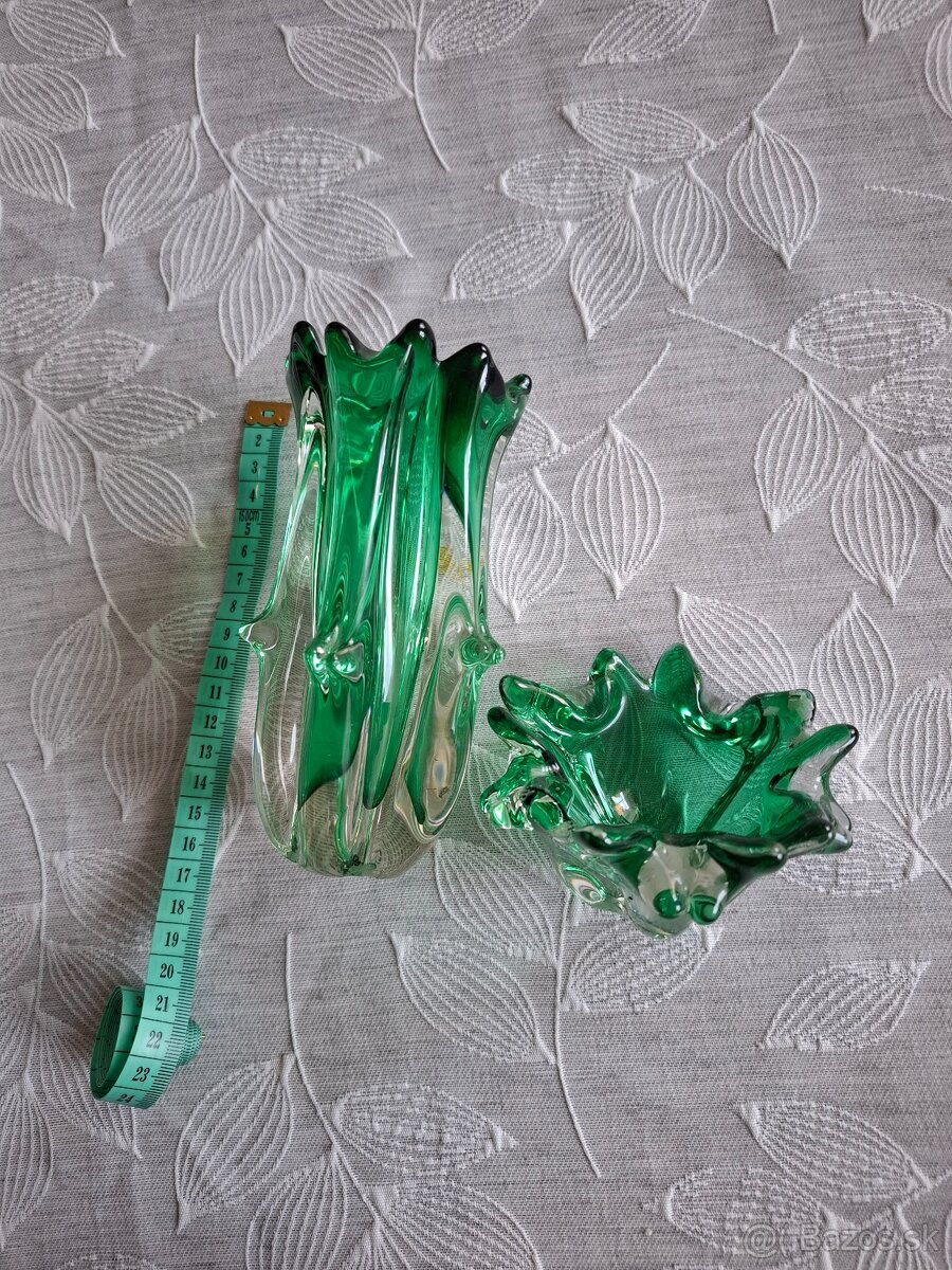 hutné sklo,váza ,popolník - 3