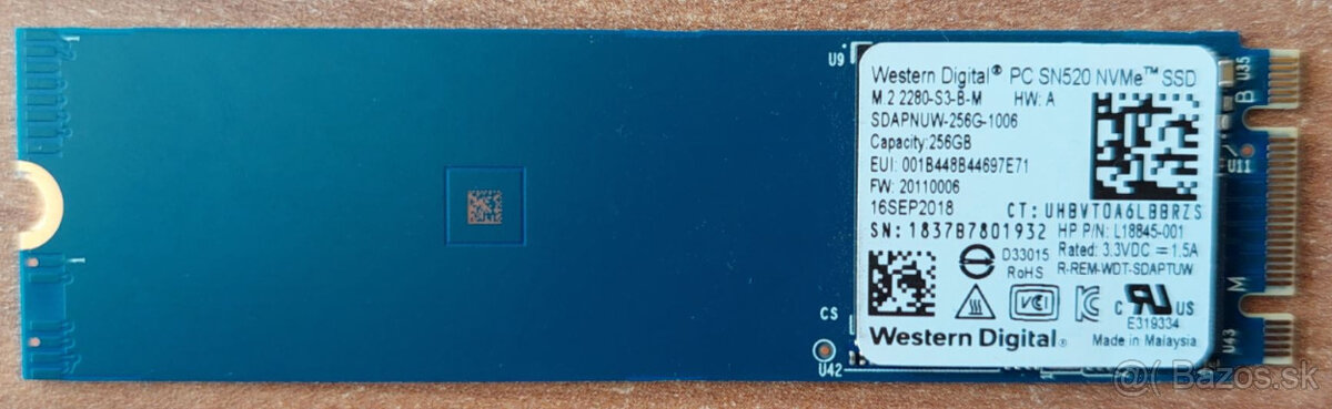 Predam pouzivane disky SSD M.2 256GB - 3