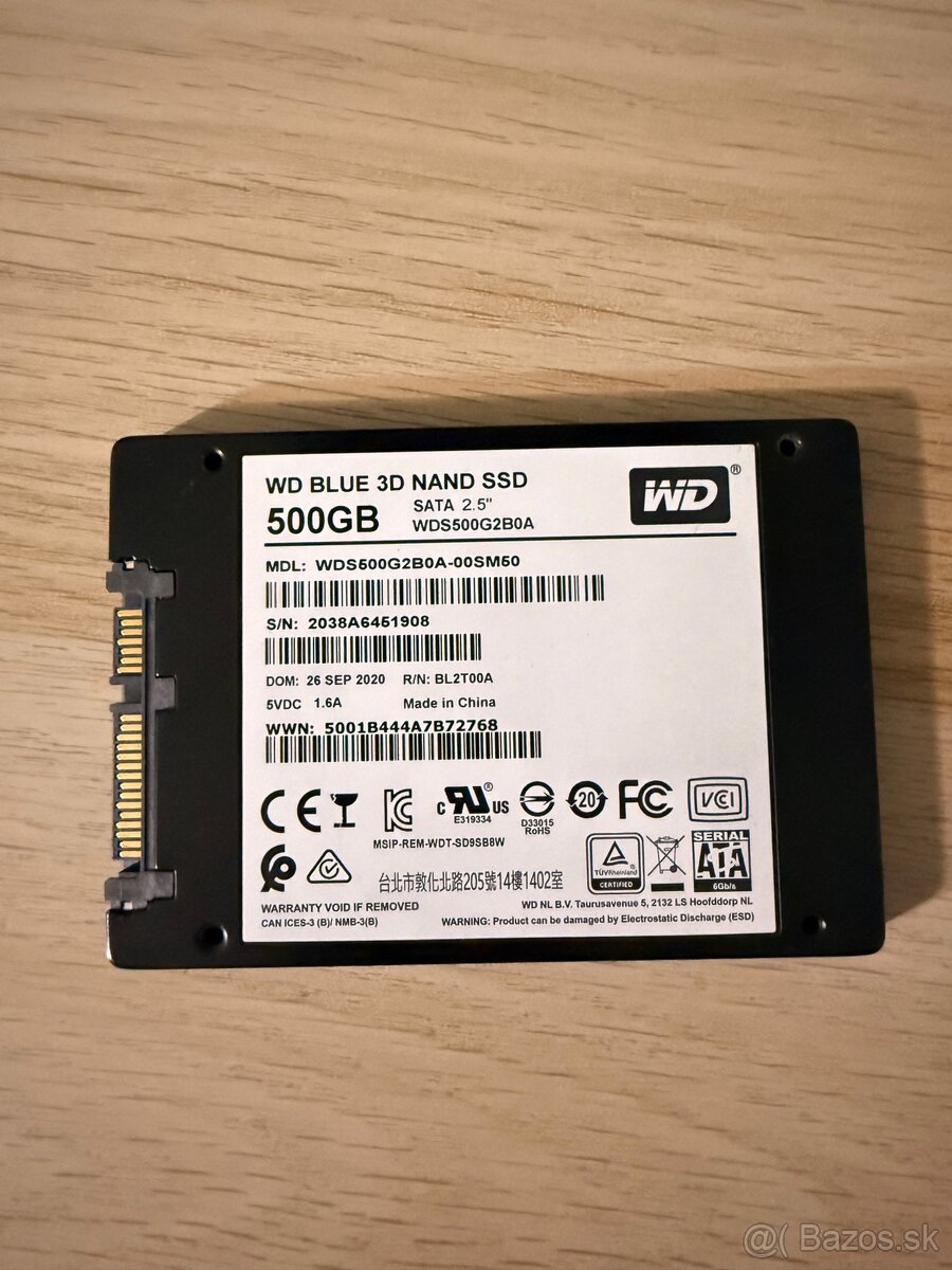 Predám 6× WD Blue SA510 SSD - 3