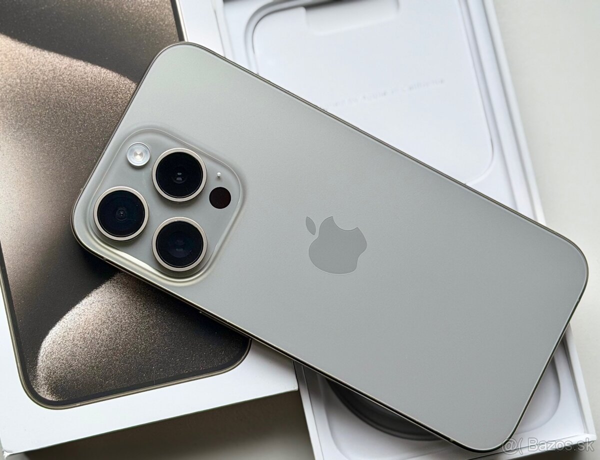 iPhone 15 Pro Natural Titanium BATERIE 100% TOP - 3