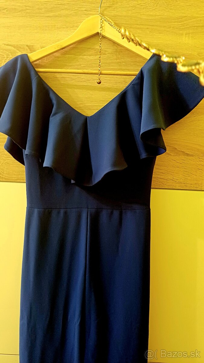 Dlhé elegantné spoločenské šaty – kráľovská modrá - 3