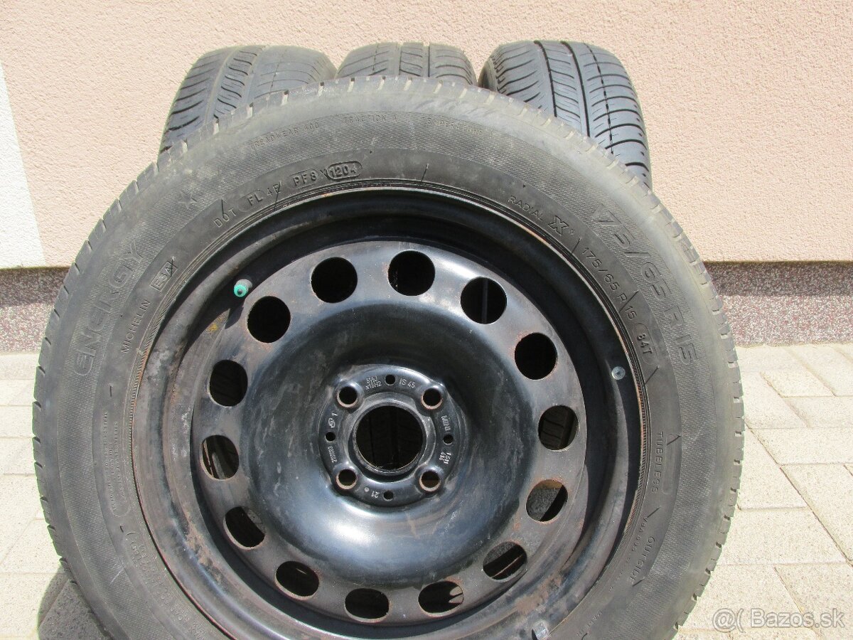 plechove disky 4x100 r15+letné pneumatiky michelin 175/65r15 - 3