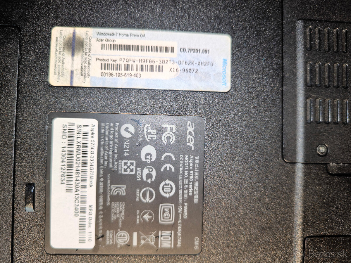 Predám výborný notebook Acer 5750G - 3