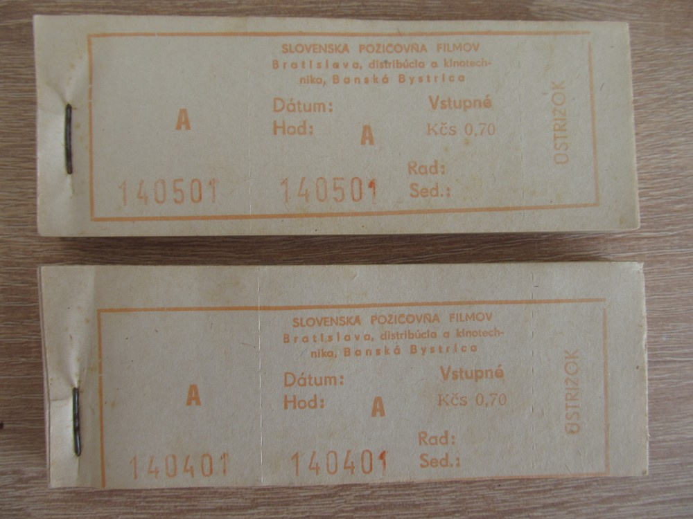 Predám retro vstupenky do kina ČSSR - 3
