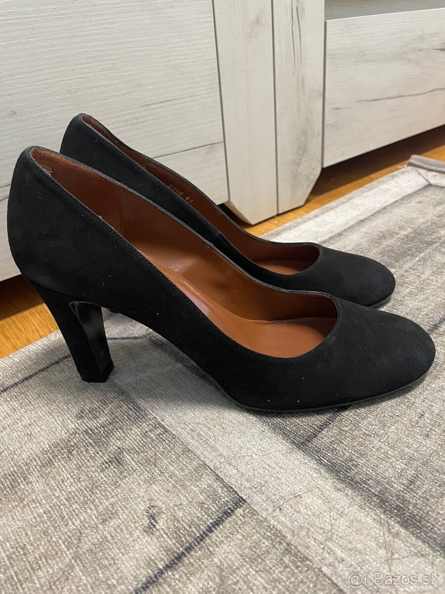 Čierne semišové lodičky - 3