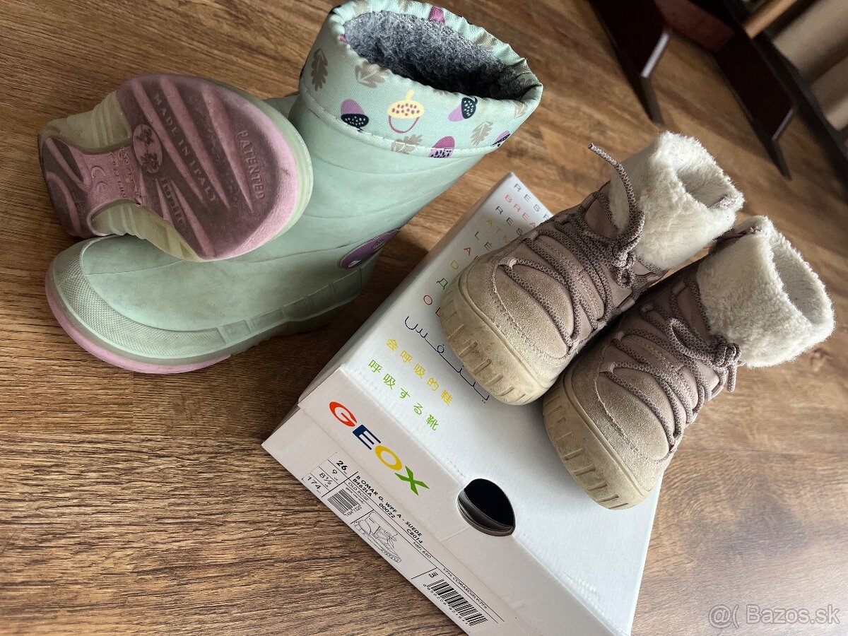 GEOX dievčenské čižmy 26 + gumáky LUPILU 24/25 - 3