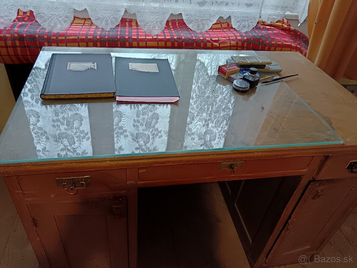 Starý písací stôl - retro - 3