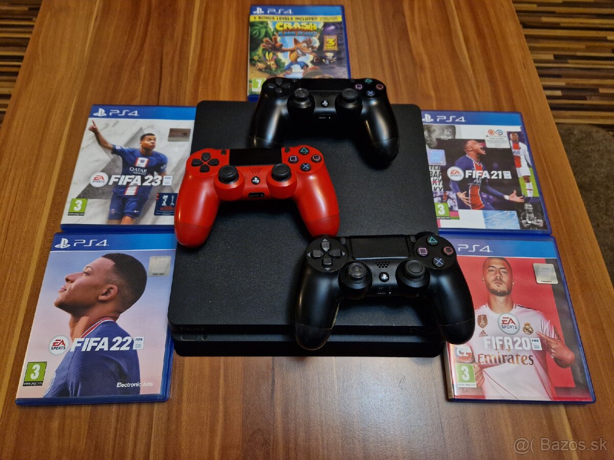 PS4 Slim 500 GB + 3x originál ovládače + 5 hier 🔥 - 3
