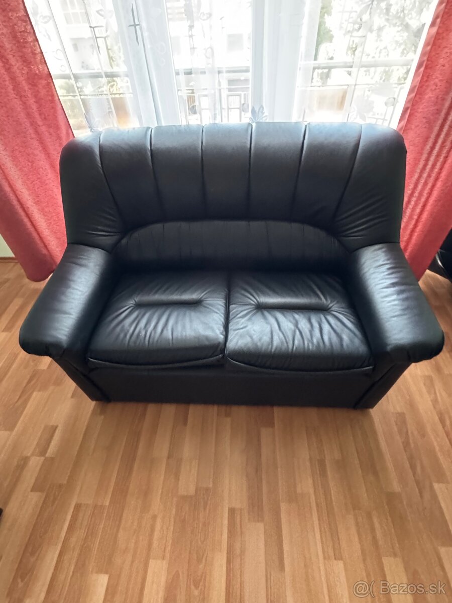 Sedacia súprava v čiernej koži - 3