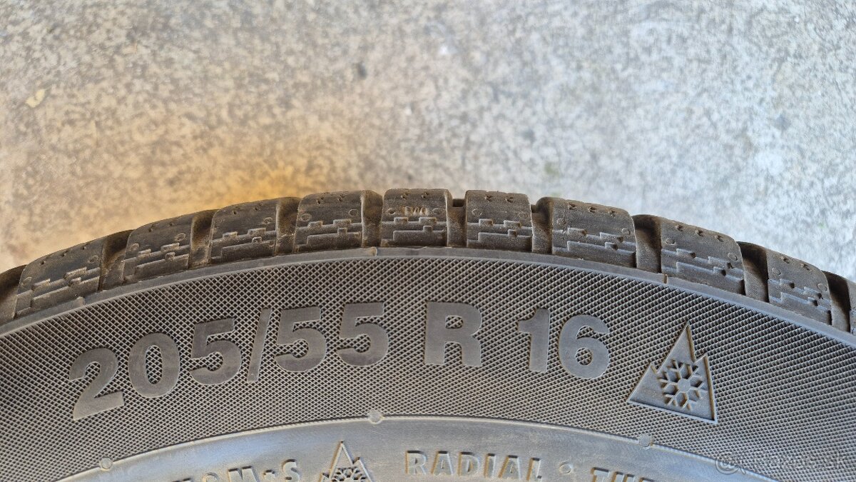 Zimné continental 205/55/16 z diskamy 5x112r16, obuté vyváže - 3