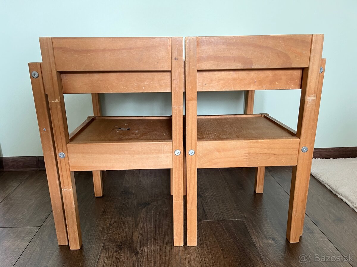 Detsky kvalitný drevený stôl a stoličky - 3