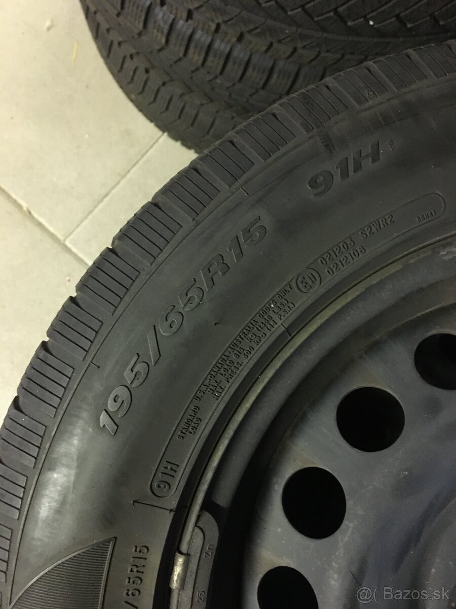 Plechové disky 5 x 112, + zimné pneu cooper 195/65 R15 - 3