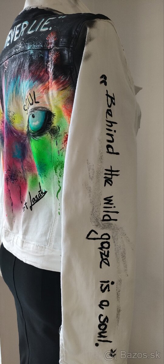 Ručne maľovaná dámska bunda - 3