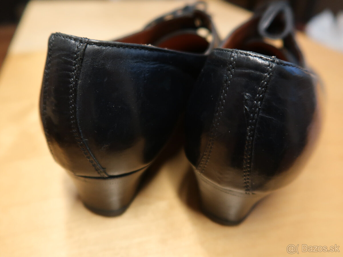 Dámske kožené topánky modré - 3