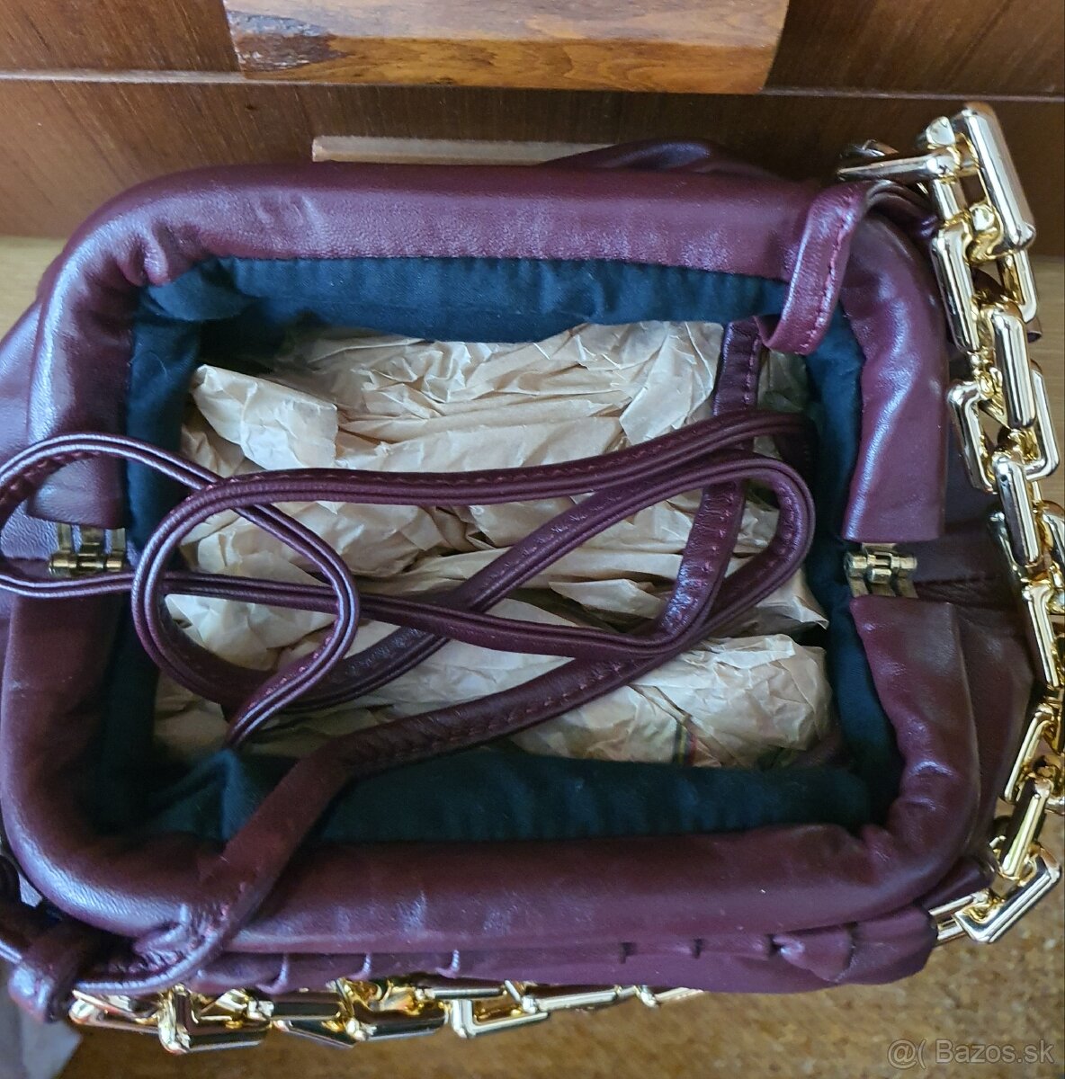 Nová kožená burgundy kabelka - 3
