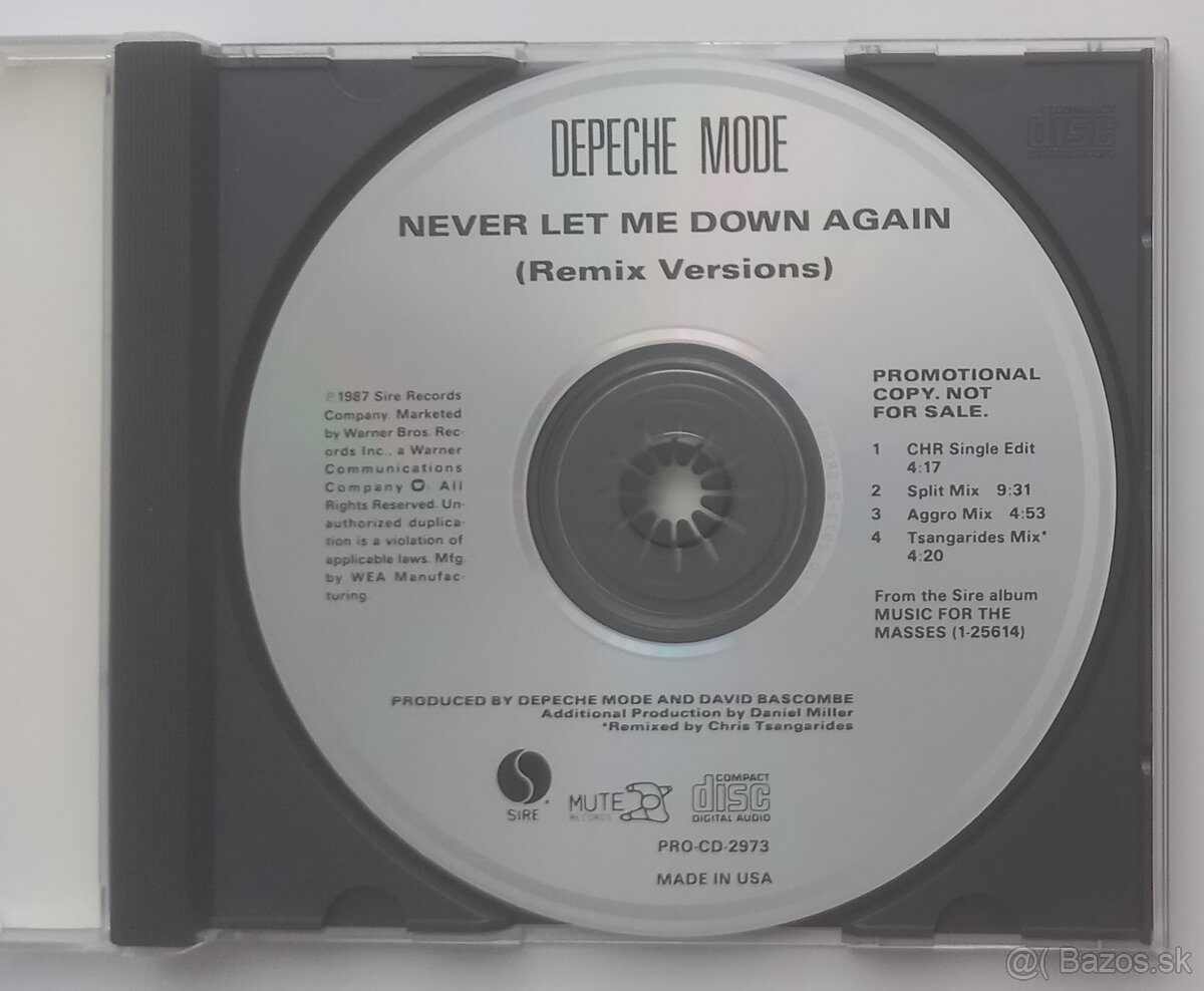 Depeche Mode US Promo CD Never Let Me Down Again - 3