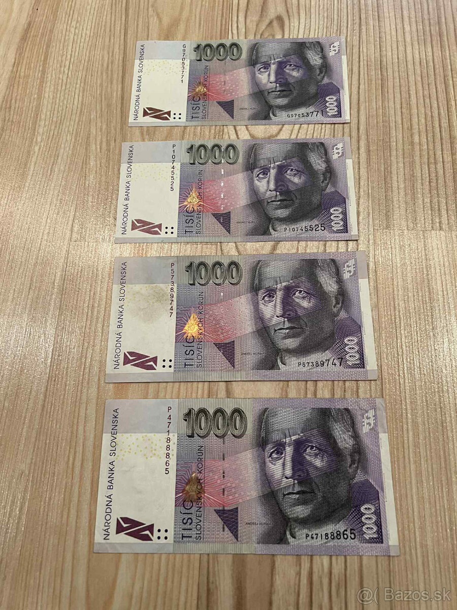 Slovenské bankovky 5000SK,1000SK,500SK,200SK,100SK,50SK,20SK - 3
